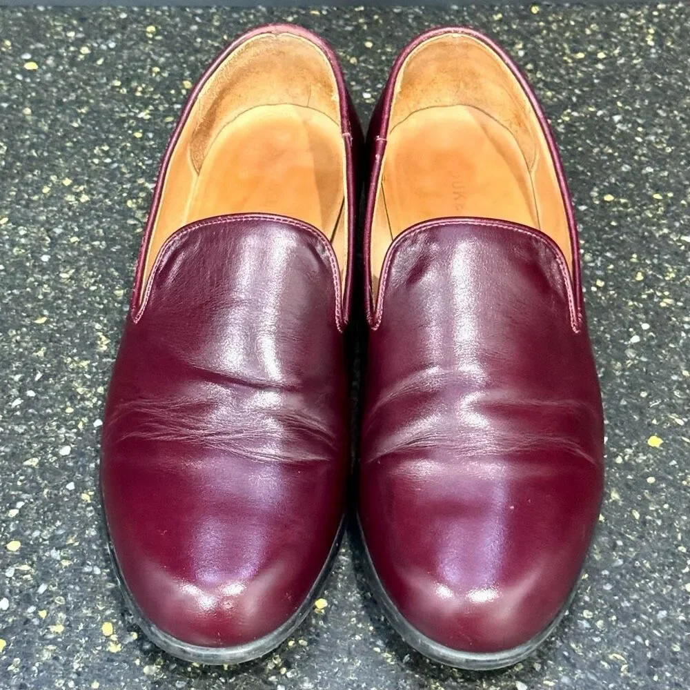 Duke + Dexter Cordovan Slip On Leather Loafers. Size 8.